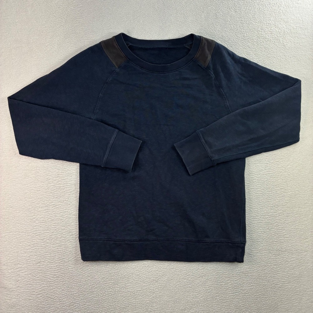 Lululemon Crewneck Sweatshirt Men M Blue Pullover City At Ease Long Sleeve Gym